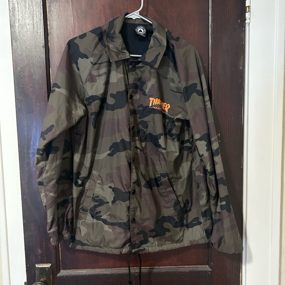 thrasher camo windbreaker jacket